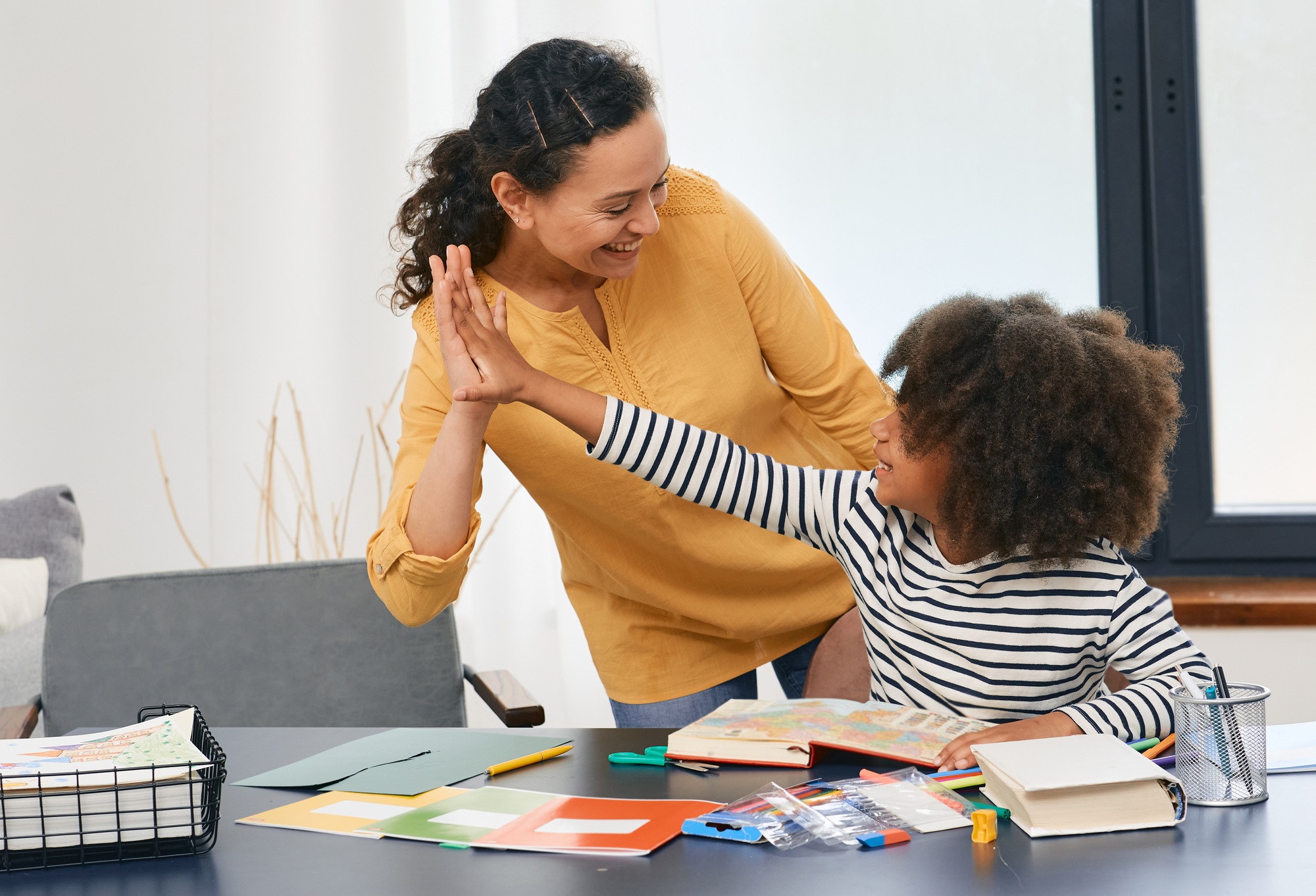 Care of child mental health with a child psychologist using a psychotherapy session